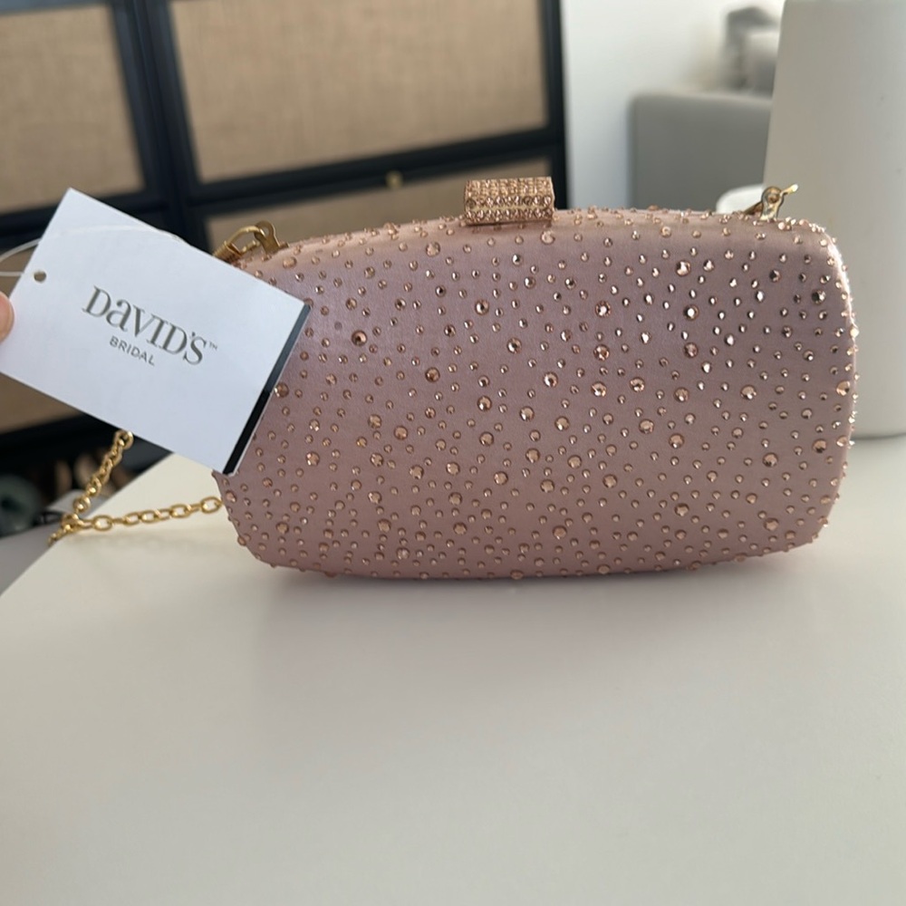 BRAND NEW David’s Bridal Rose Gold Clutch